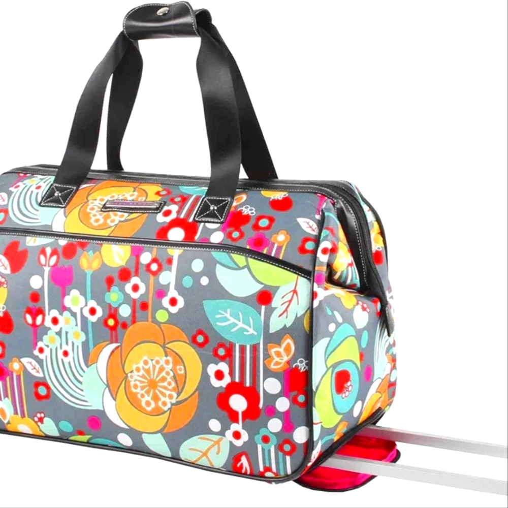 Lily Bloom Rolling Duffle Bag Luggage With Wheels And Pull Handle LARGE Travel